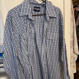 Wrangler Men's Blue Plaid Shirt